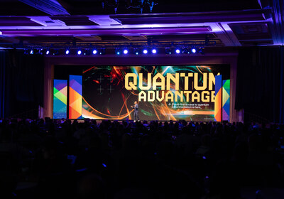 Executive Counselor Rob Meikle presents the Quantum Advantage trend during Tech Trends 2025 keynote at Info-Tech LIVE 2024. (CNW Group/Info-Tech Research Group)